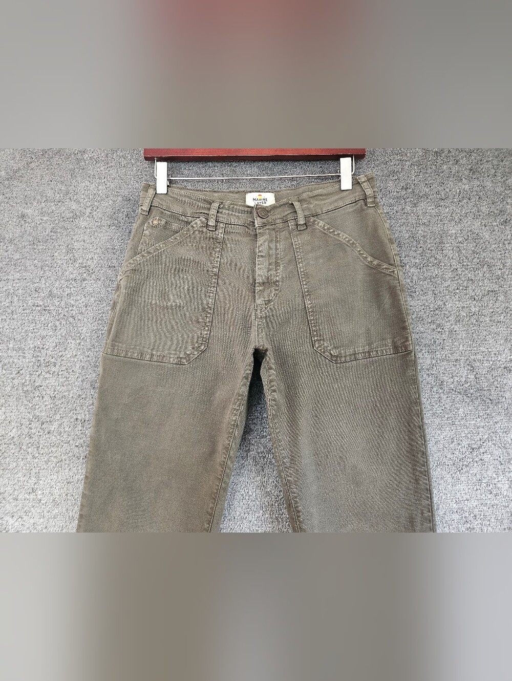 Marine Layer Olive Green Utility Mid-rise Straight Leg Stretch Pants Size 30 - Picture 6 of 15